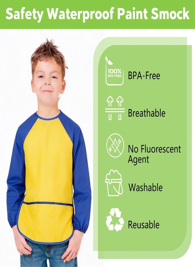 PEASUG 2 Pack Toddler Smock, Kids Art Smock, Toddler Paint Smock, Toddler Art Smock for Kids 3-5, Kids Smock, Toddler Smock for Painting - Image 3